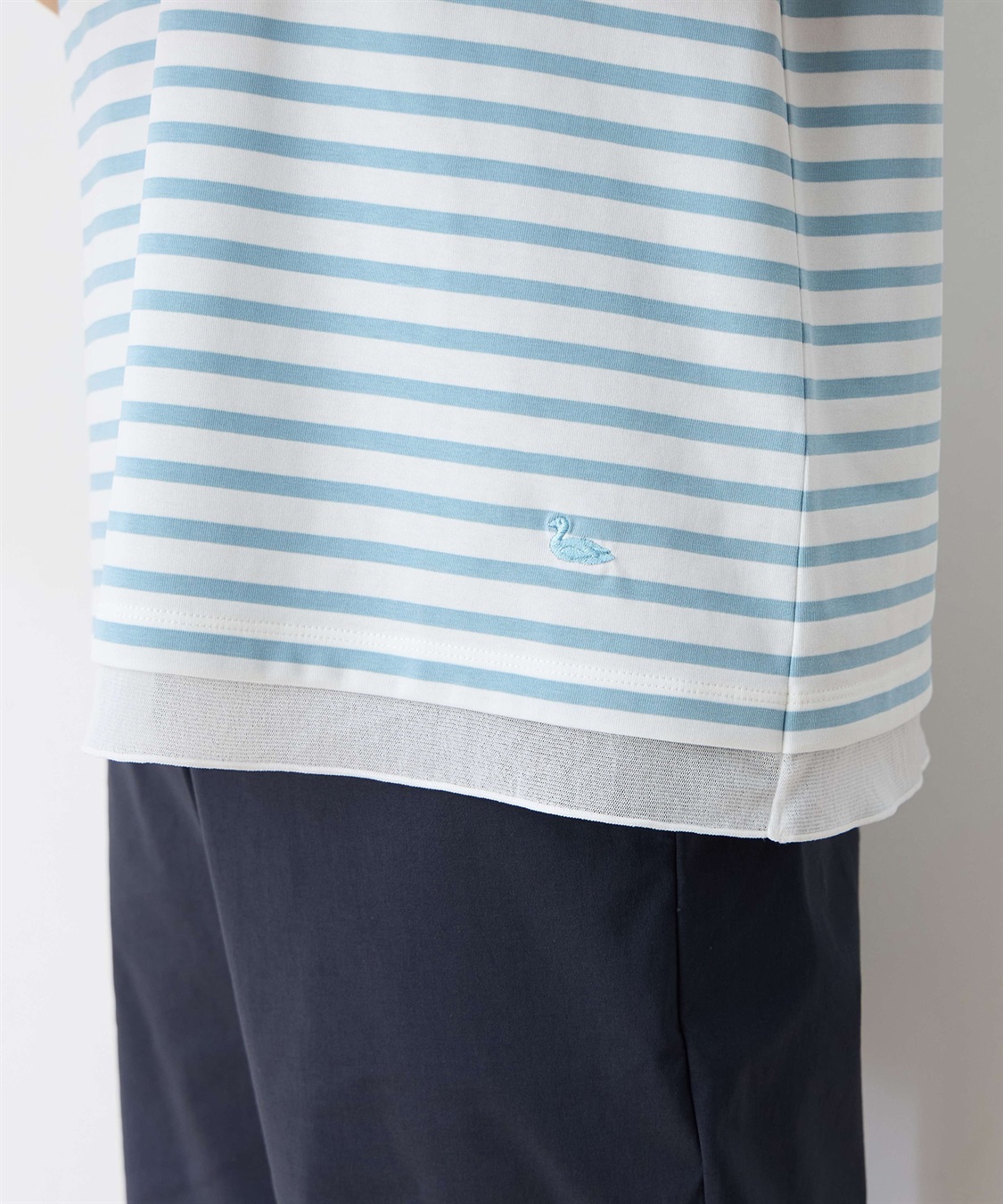 DECOY 部分シアーボーダーTシャツ_sub_10