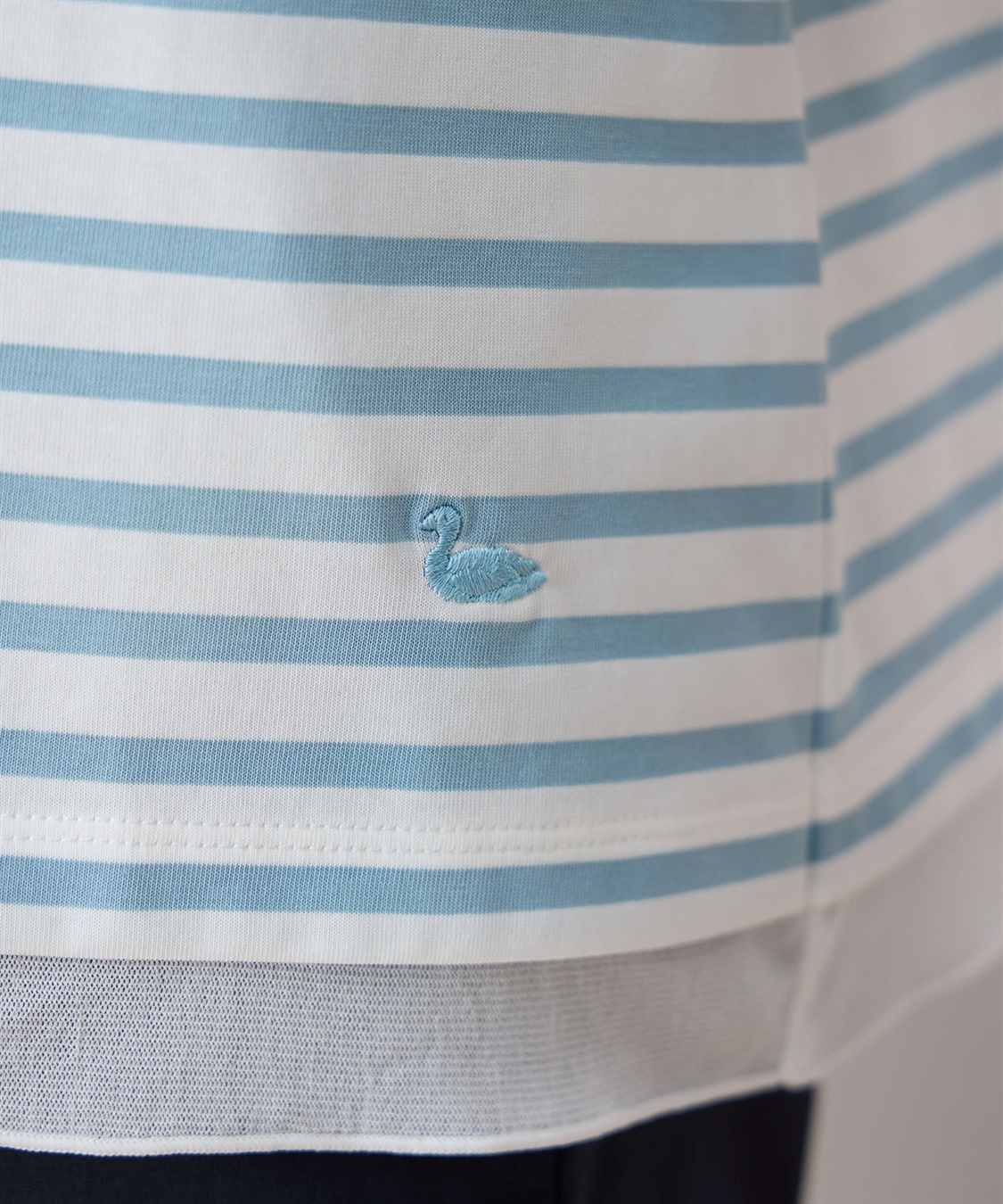 DECOY 部分シアーボーダーTシャツ_sub_11