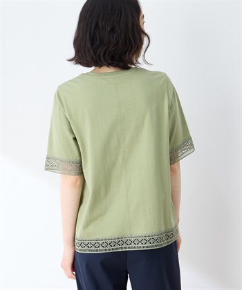 DECOY 【冷感】【UVカット】ひやさらコットンプレミアムレースＴシャツ_subthumb_3