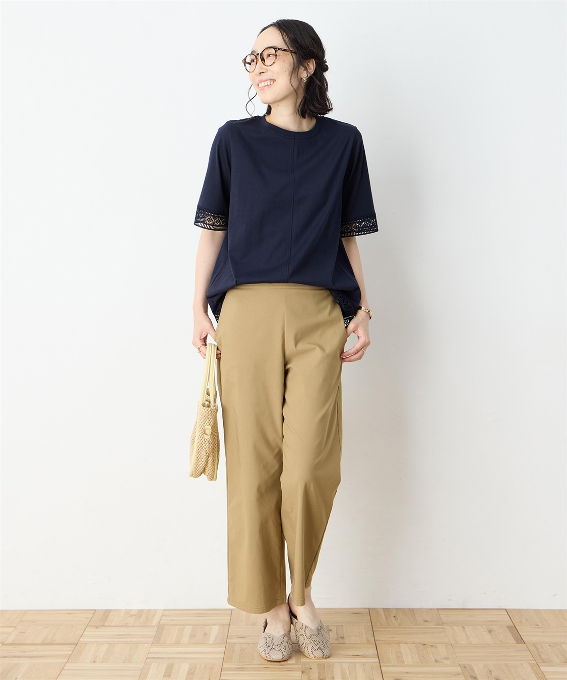 DECOY 【冷感】【UVカット】ひやさらコットンプレミアムレースＴシャツ_sub_9