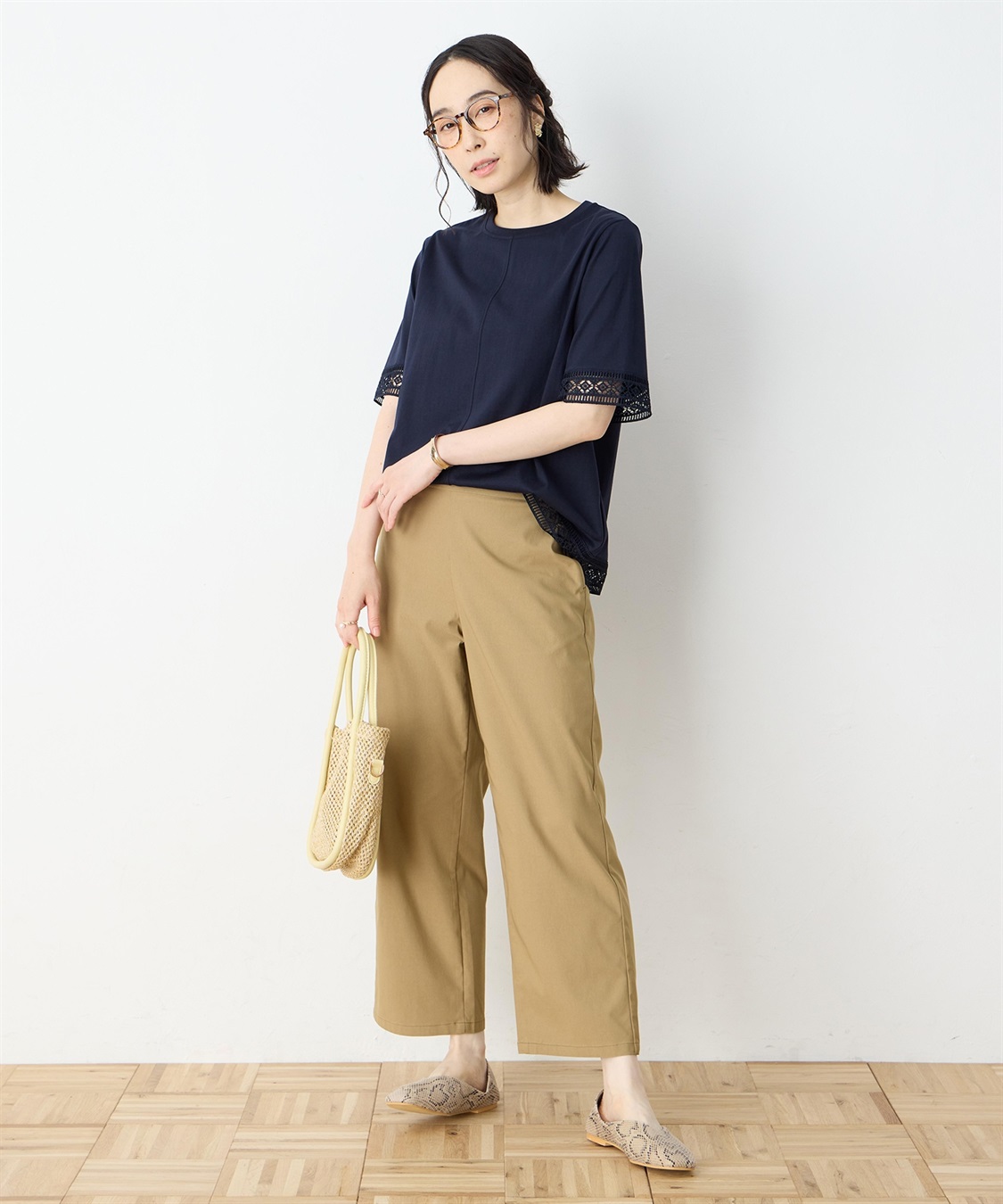 DECOY 【冷感】【UVカット】ひやさらコットンプレミアムレースＴシャツ_sub_10