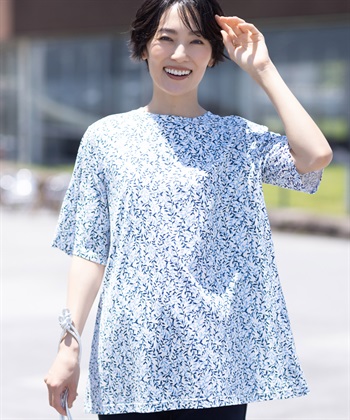 DECOY 【冷感】【UVカット】ひやさらコットンプレミアム袖ギャザーチュニックTシャツ_subthumb_5