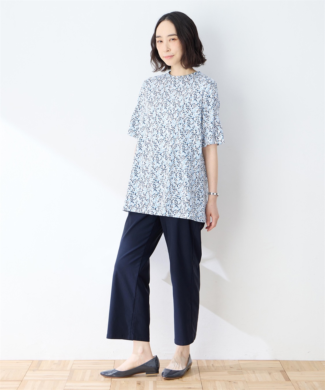 DECOY 【冷感】【UVカット】ひやさらコットンプレミアム袖ギャザーチュニックTシャツ_sub_8