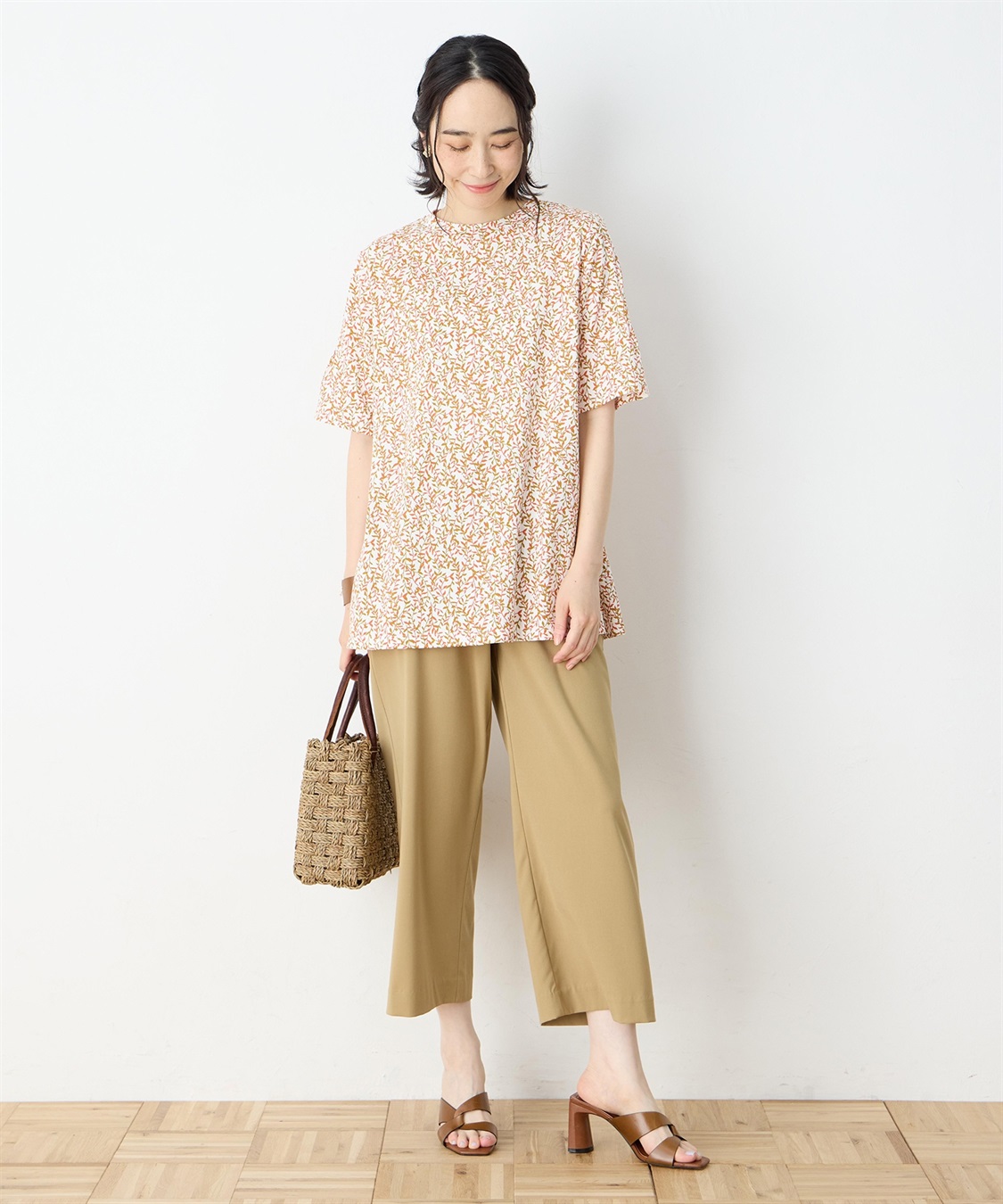 DECOY 【冷感】【UVカット】ひやさらコットンプレミアム袖ギャザーチュニックTシャツ_sub_10