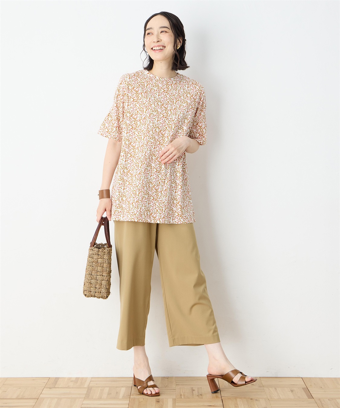 DECOY 【冷感】【UVカット】ひやさらコットンプレミアム袖ギャザーチュニックTシャツ_sub_11