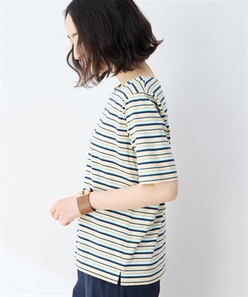 DECOY 【冷感】【UVカット】ひやさらコットンプレミアムマルチボーダーＴシャツ_subthumb_2