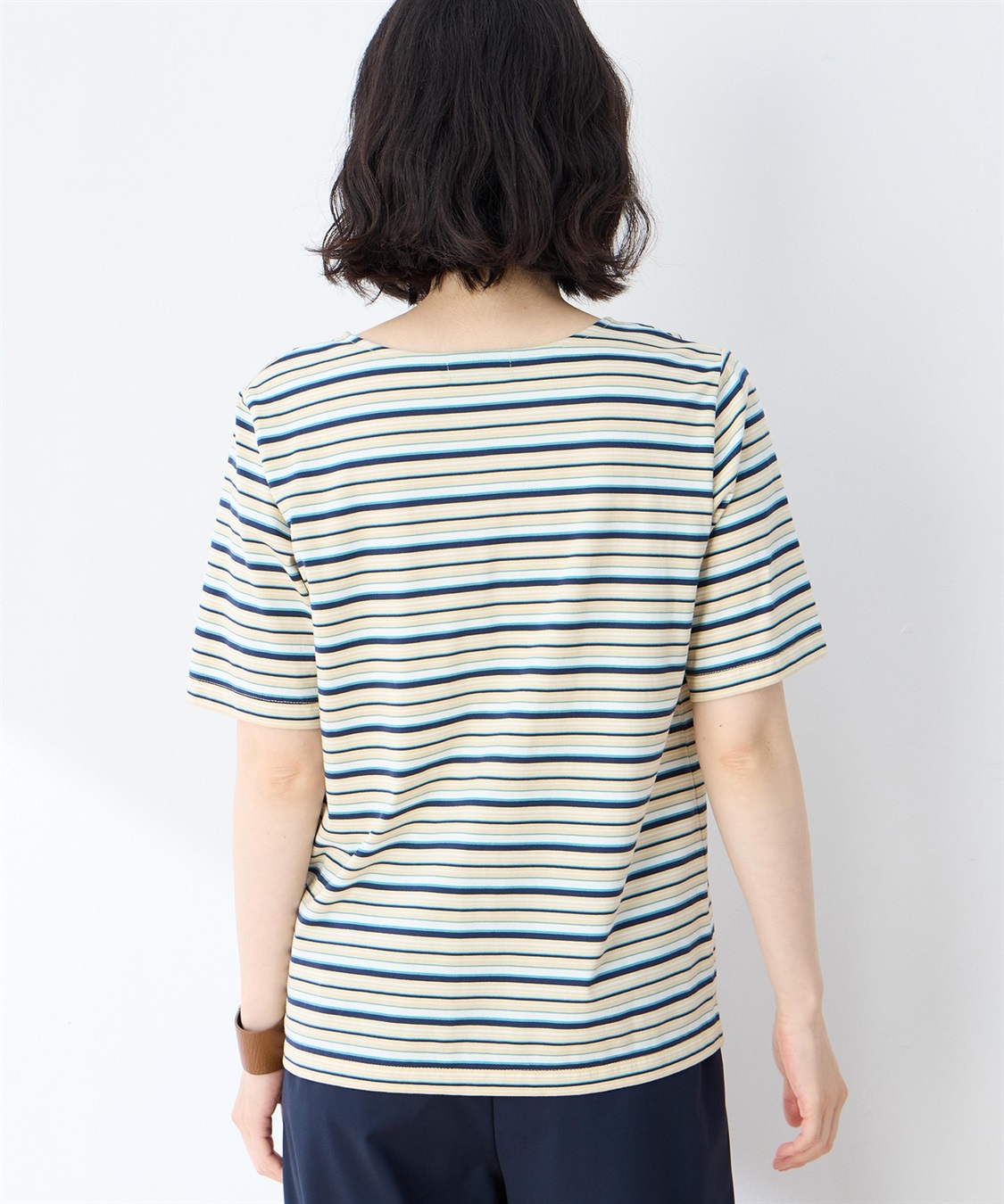 DECOY 【冷感】【UVカット】ひやさらコットンプレミアムマルチボーダーＴシャツ_sub_3