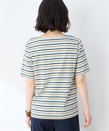 DECOY 【冷感】【UVカット】ひやさらコットンプレミアムマルチボーダーＴシャツ_subthumb_3