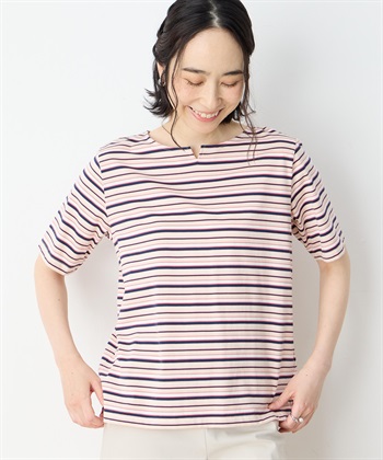 DECOY 【冷感】【UVカット】ひやさらコットンプレミアムマルチボーダーＴシャツ_subthumb_5