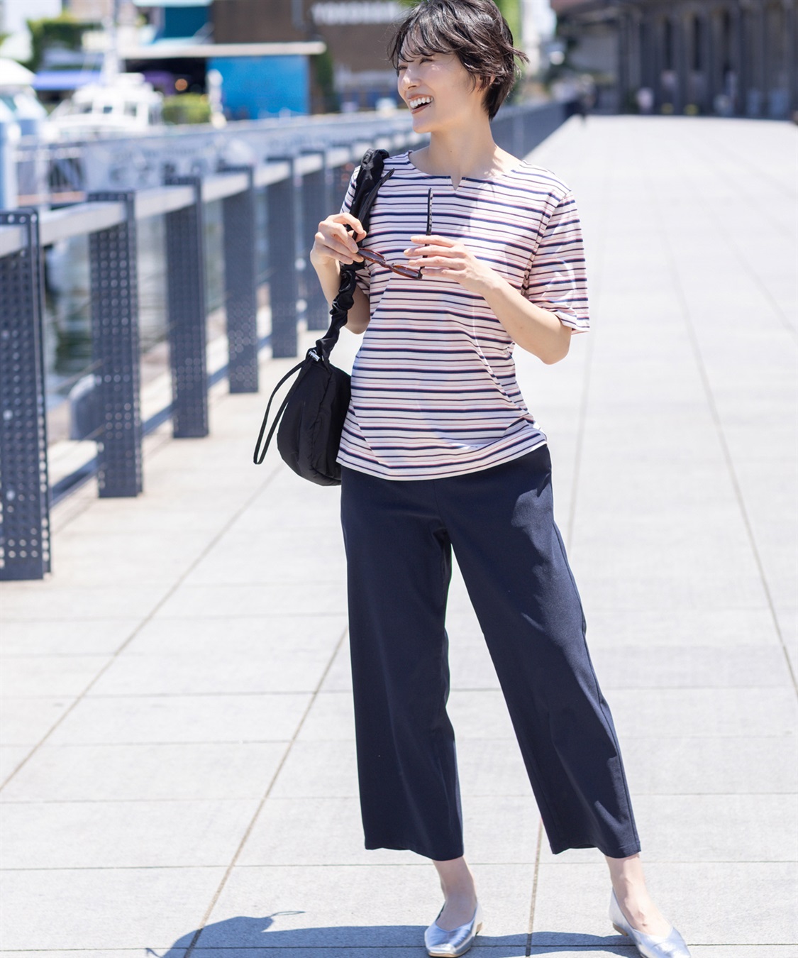 DECOY 【冷感】【UVカット】ひやさらコットンプレミアムマルチボーダーＴシャツ_sub_8