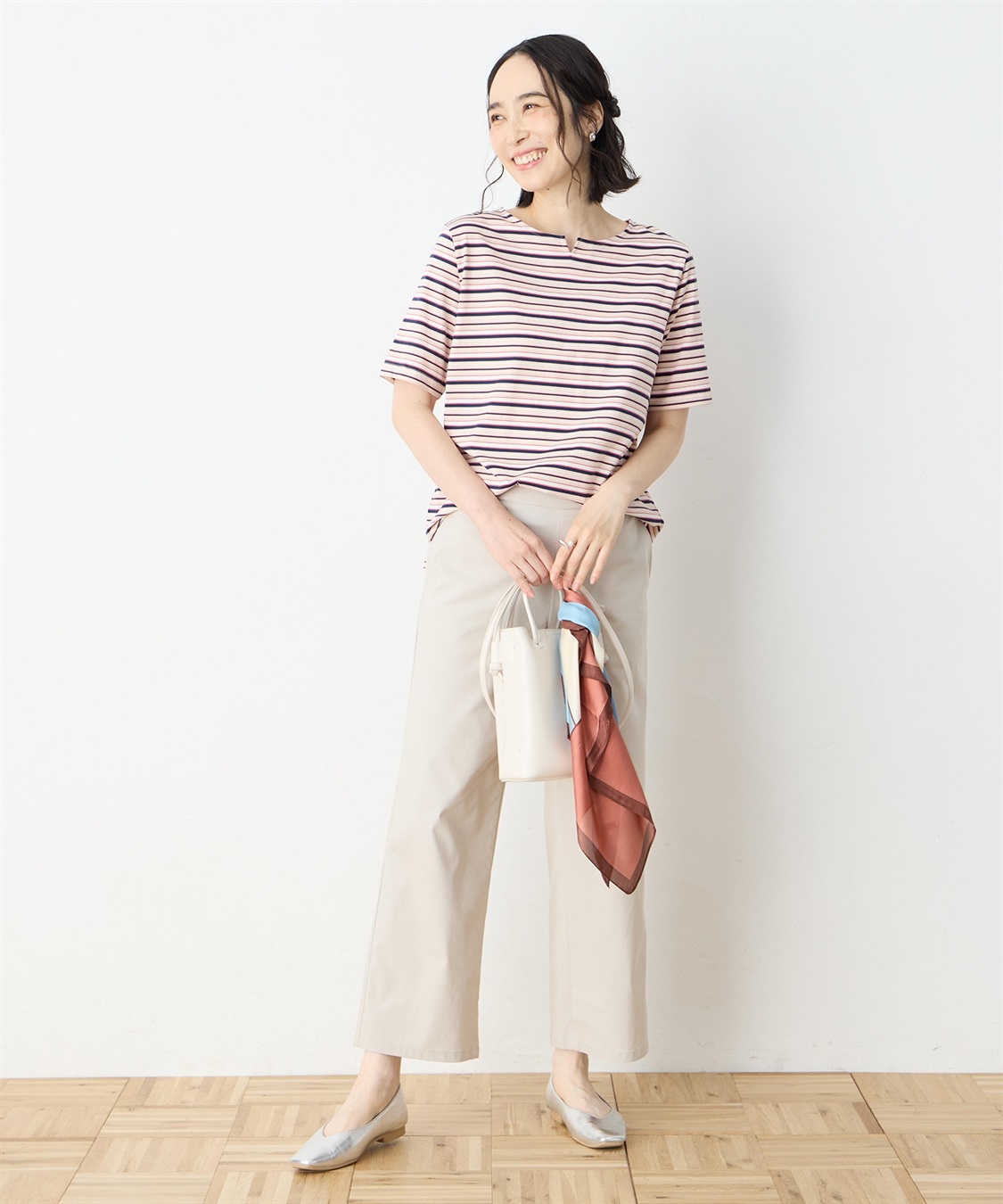 DECOY 【冷感】【UVカット】ひやさらコットンプレミアムマルチボーダーＴシャツ_sub_9