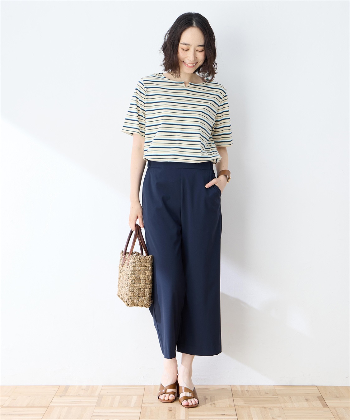 DECOY 【冷感】【UVカット】ひやさらコットンプレミアムマルチボーダーＴシャツ_sub_13