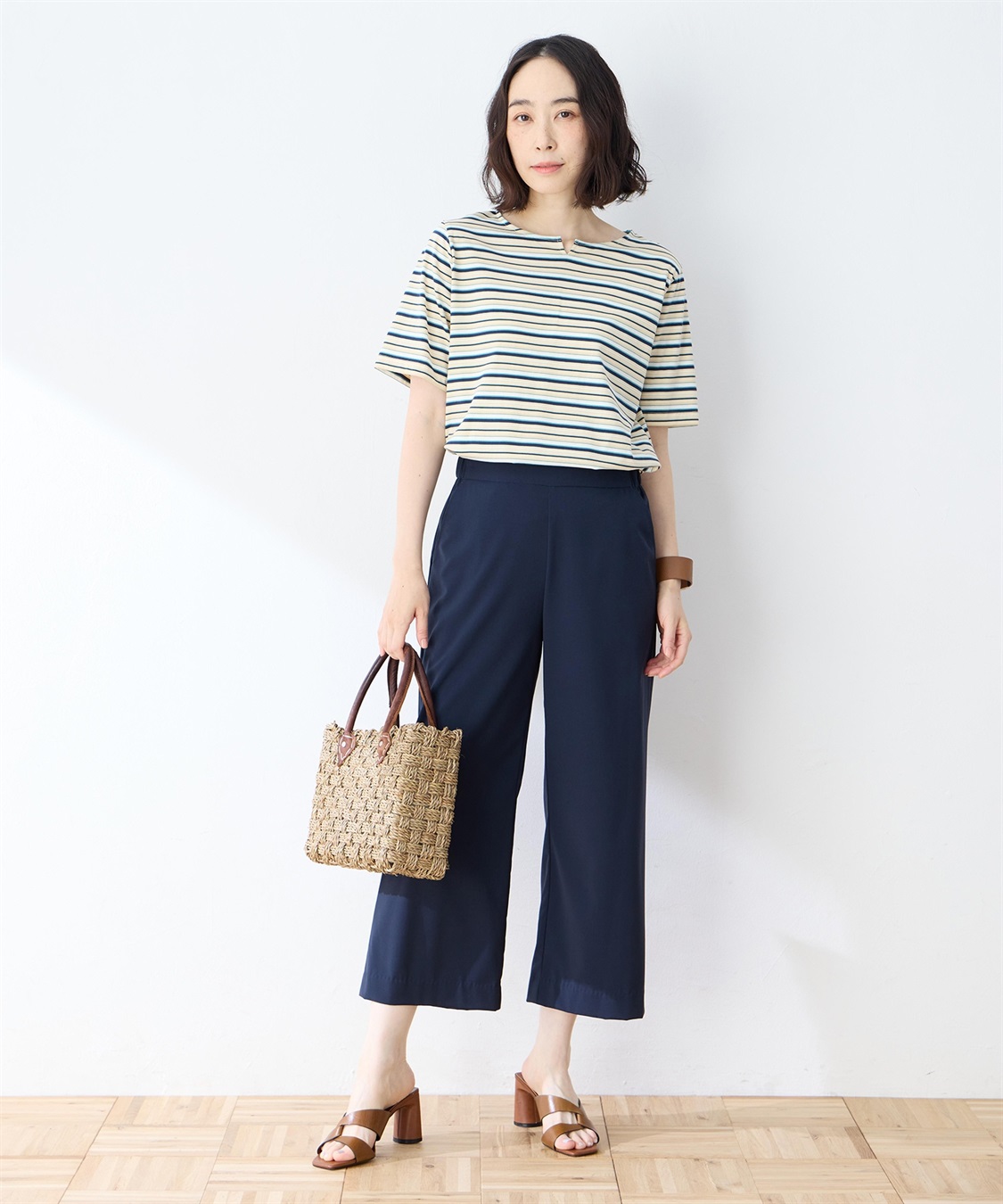 DECOY 【冷感】【UVカット】ひやさらコットンプレミアムマルチボーダーＴシャツ_sub_14