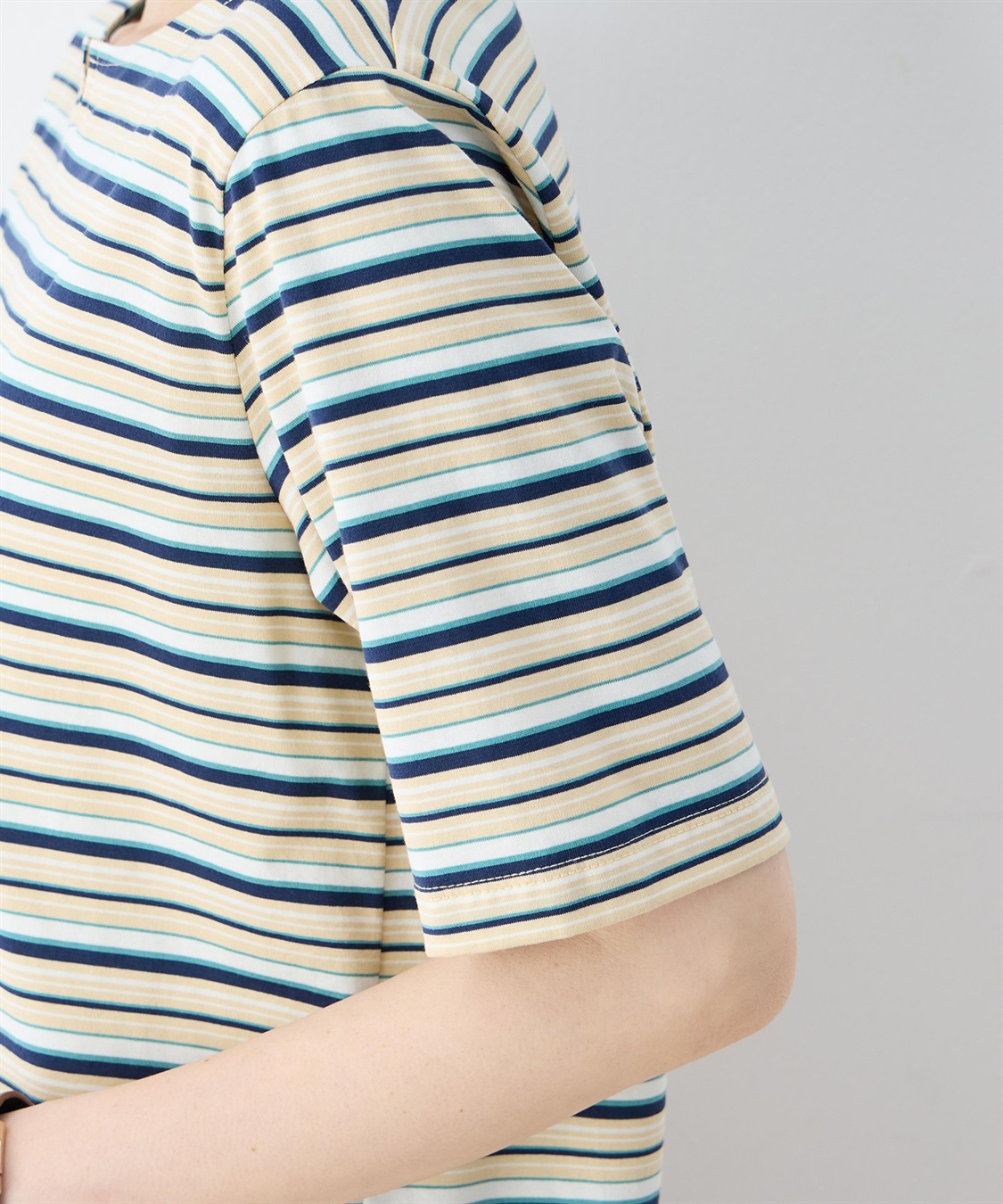 DECOY 【冷感】【UVカット】ひやさらコットンプレミアムマルチボーダーＴシャツ_sub_16