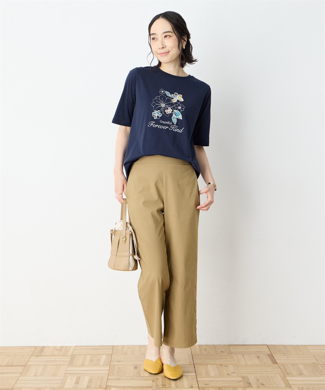 DECOY 【冷感】【UVカット】ひやさらコットン　プリント＆刺繍Tシャツ_sub_8