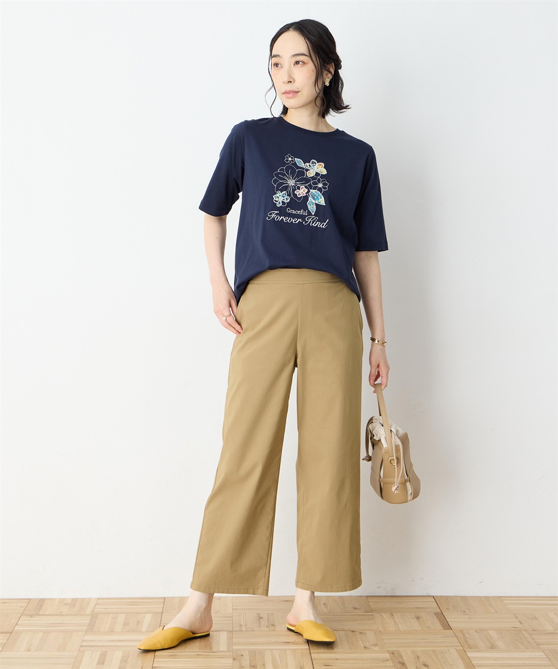 DECOY 【冷感】【UVカット】ひやさらコットン　プリント＆刺繍Tシャツ_sub_9