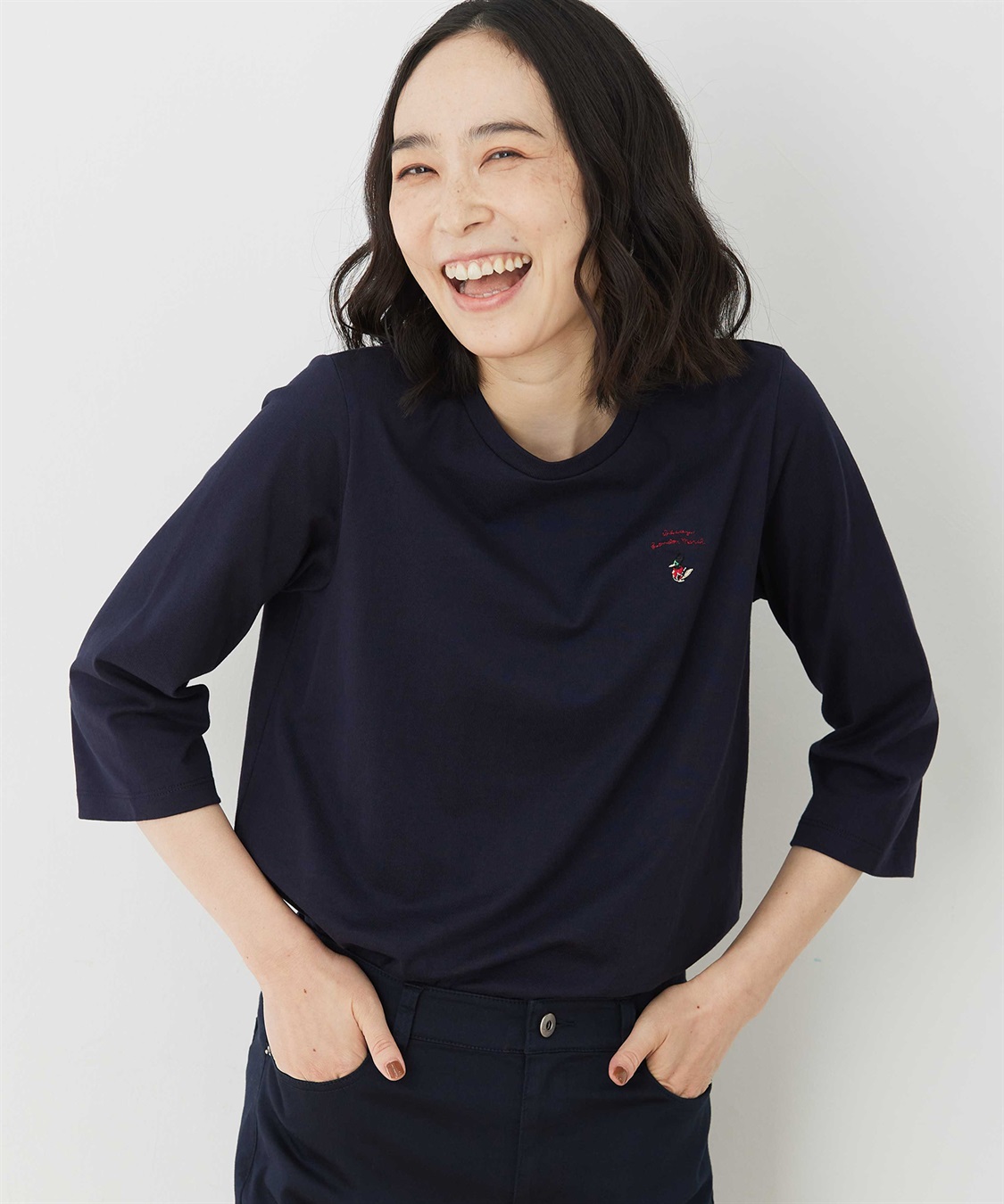 DECOY 刺しゅう七分袖プルオーバー_sub_1