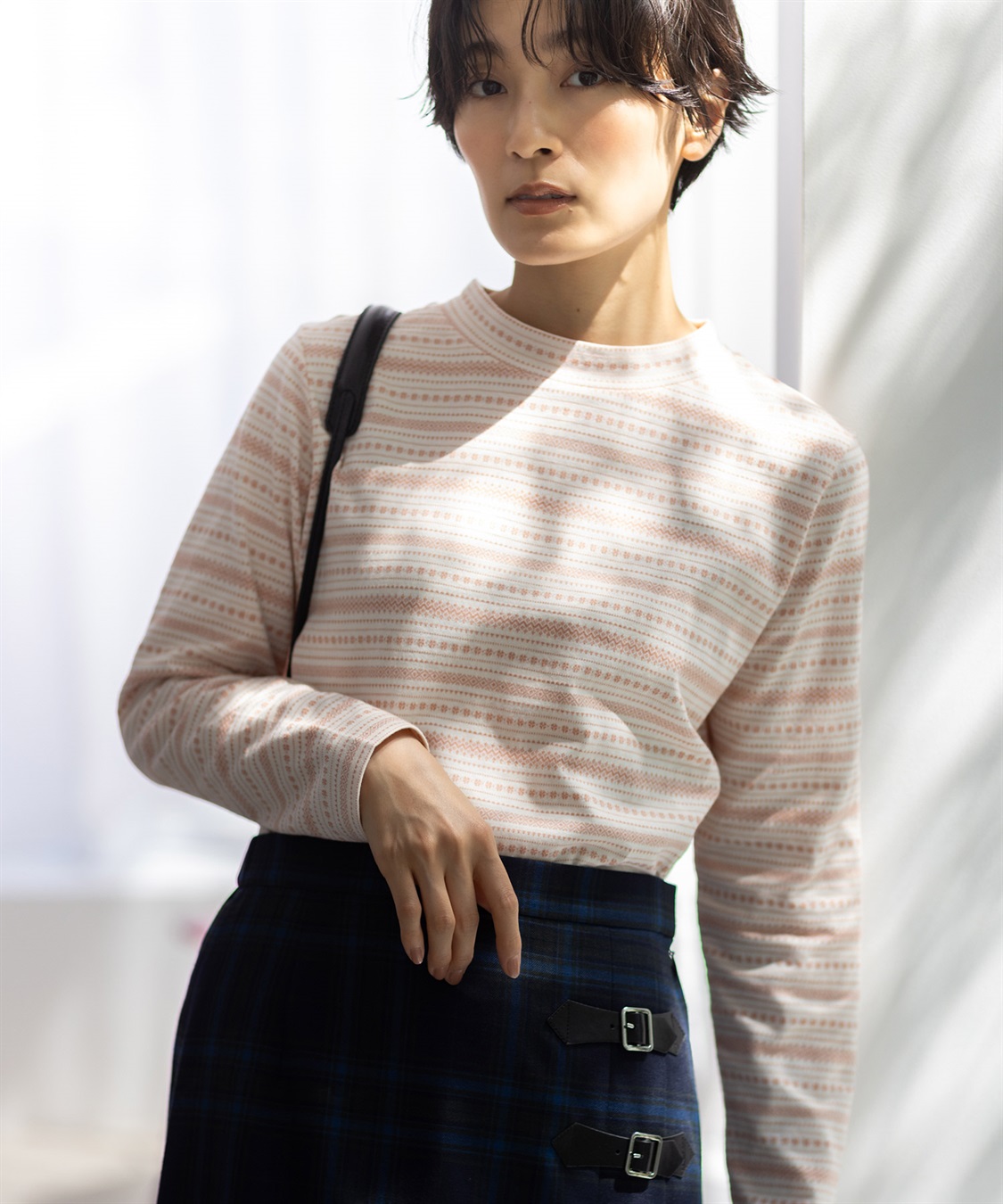 DECOY ジャガードボーダーハイネックプルオーバー_sub_1