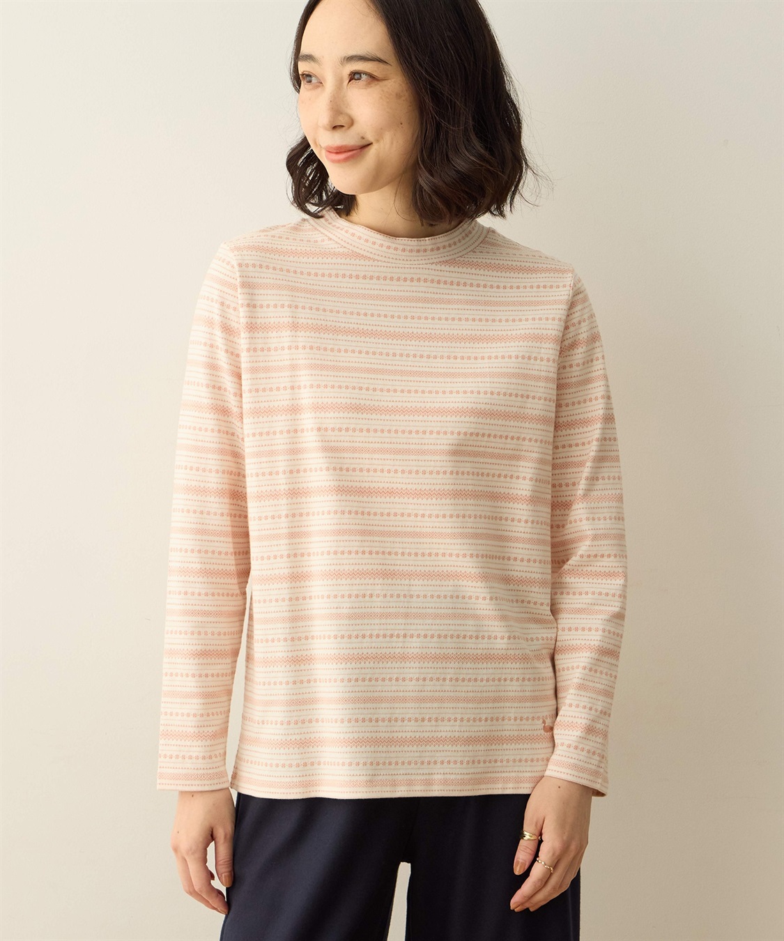 DECOY ジャガードボーダーハイネックプルオーバー_sub_2