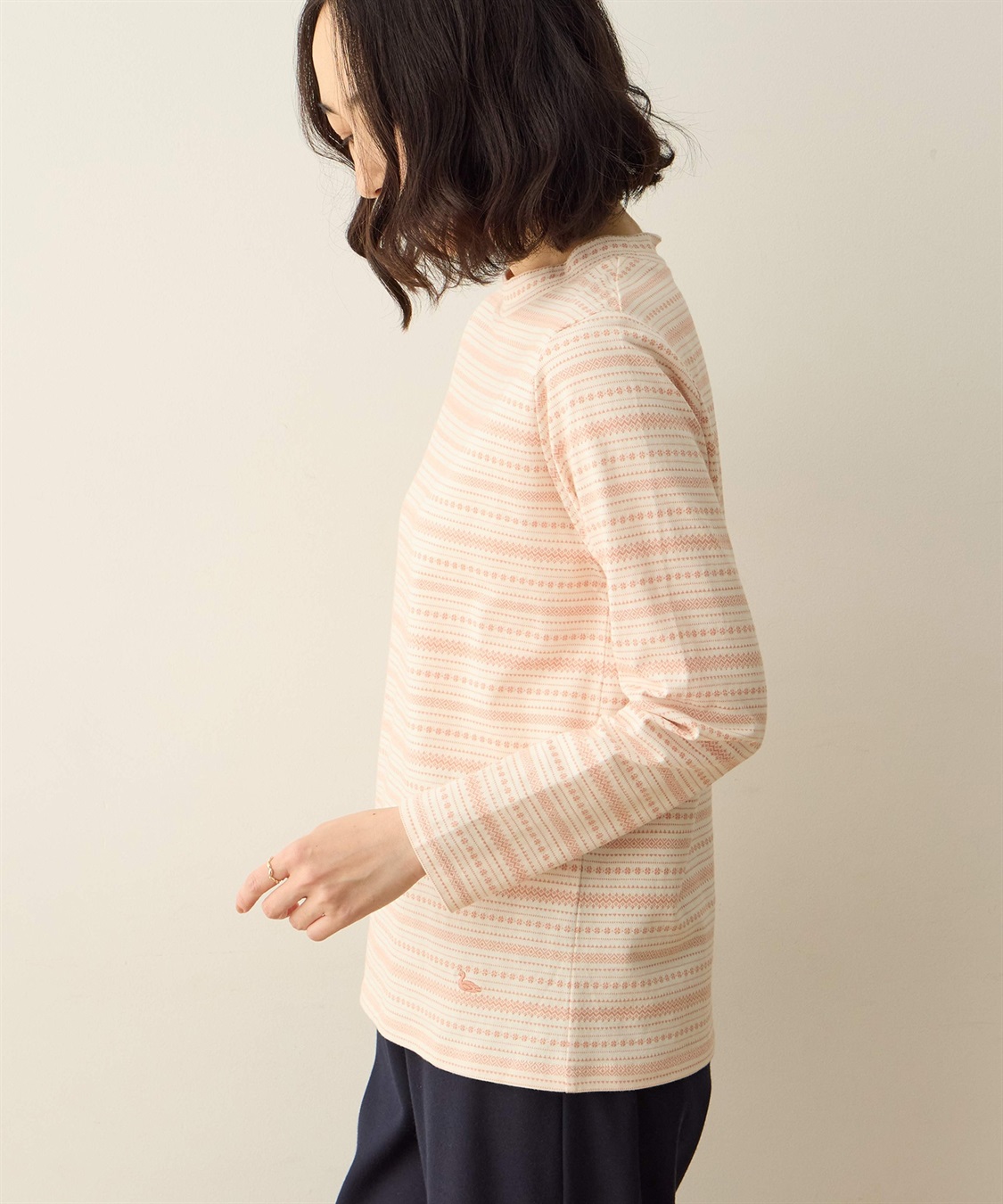 DECOY ジャガードボーダーハイネックプルオーバー_sub_3