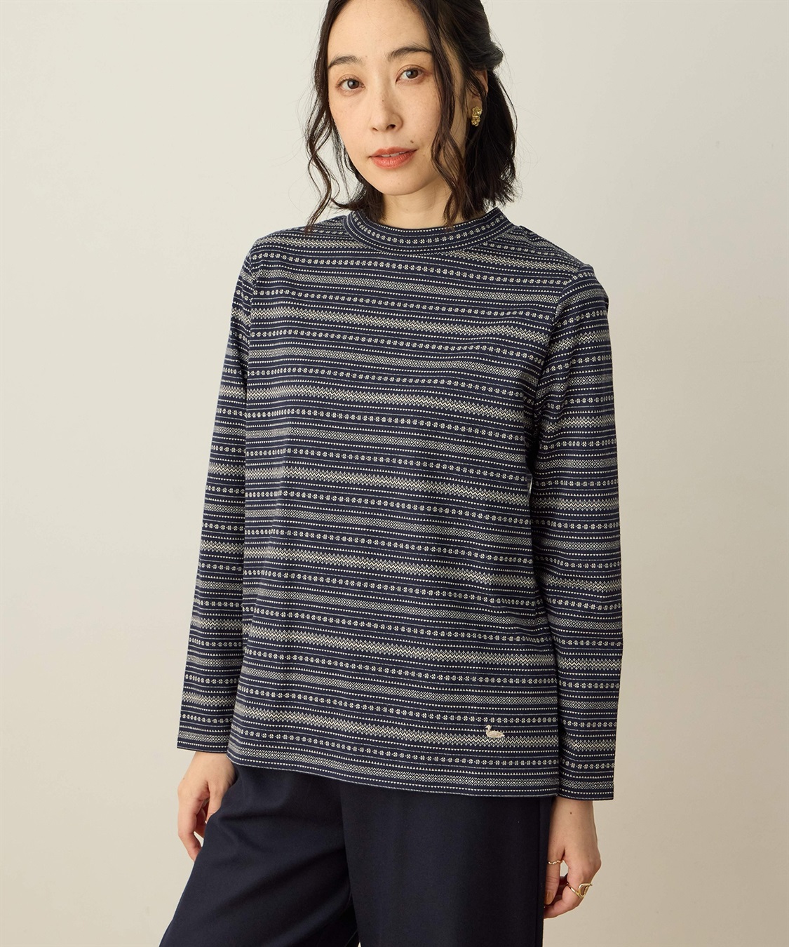 DECOY ジャガードボーダーハイネックプルオーバー_sub_5
