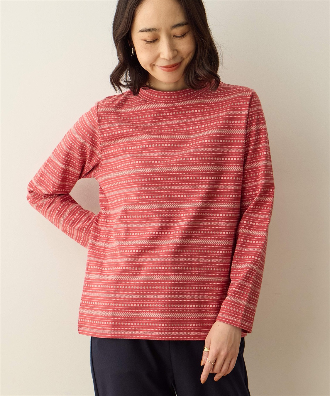 DECOY ジャガードボーダーハイネックプルオーバー_sub_6