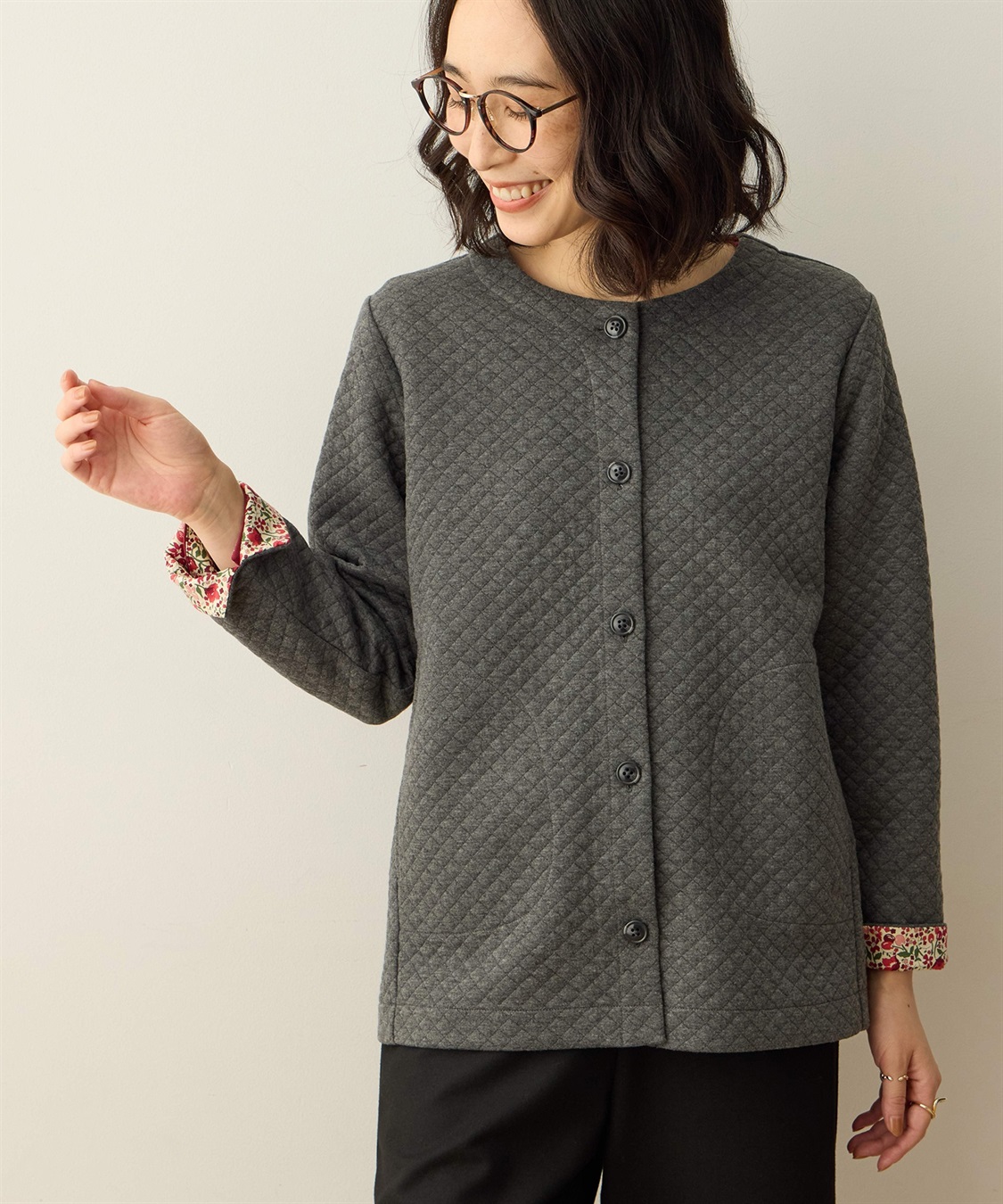 DECOY リバティプリントキルトカーディガン_sub_1