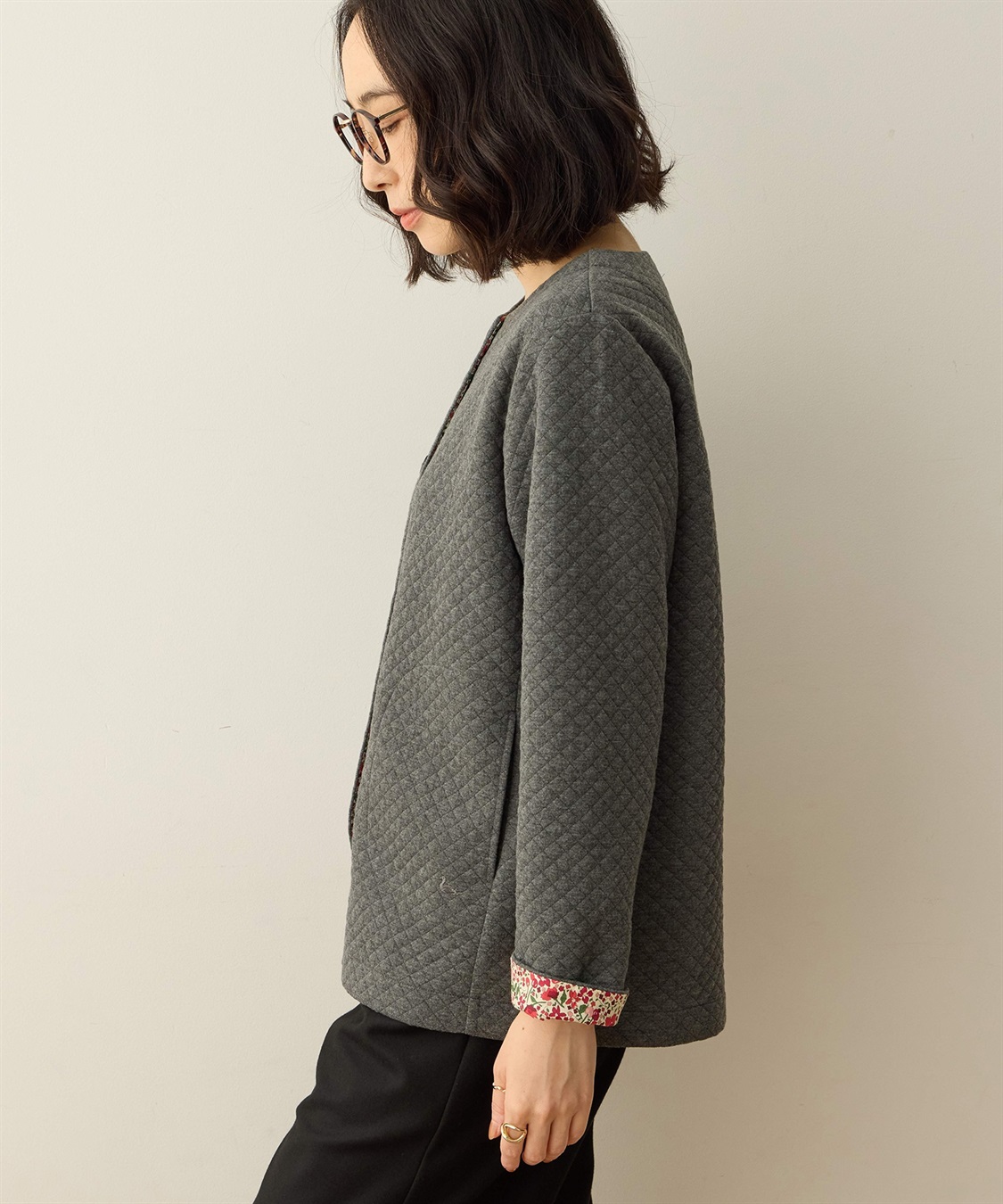 DECOY リバティプリントキルトカーディガン_sub_2