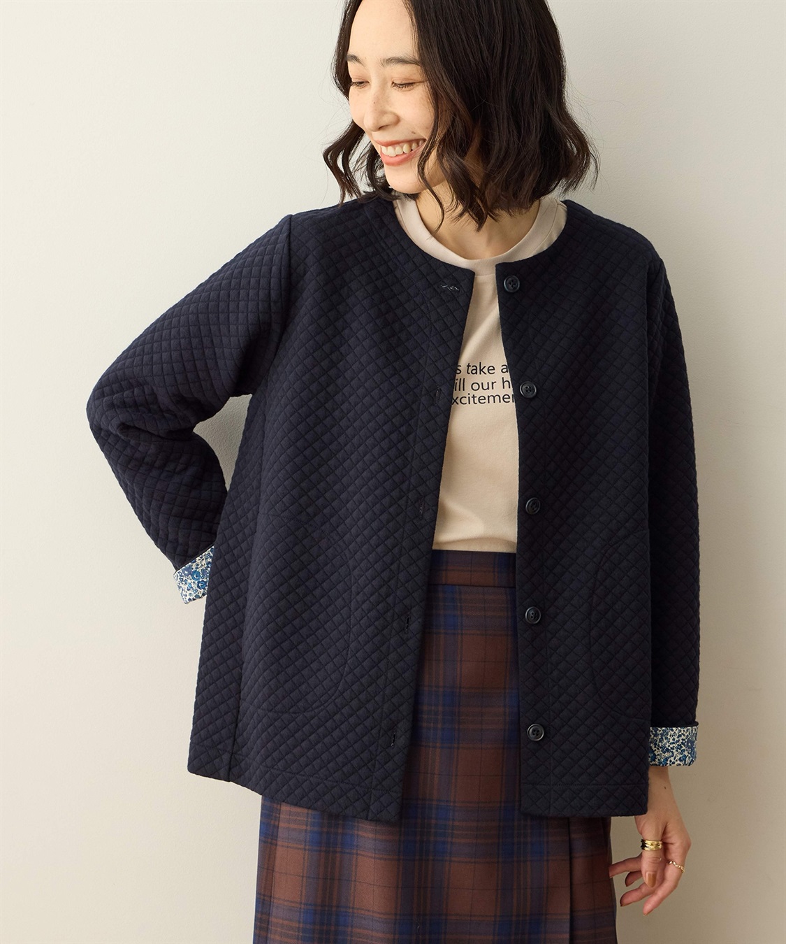 DECOY リバティプリントキルトカーディガン_sub_4