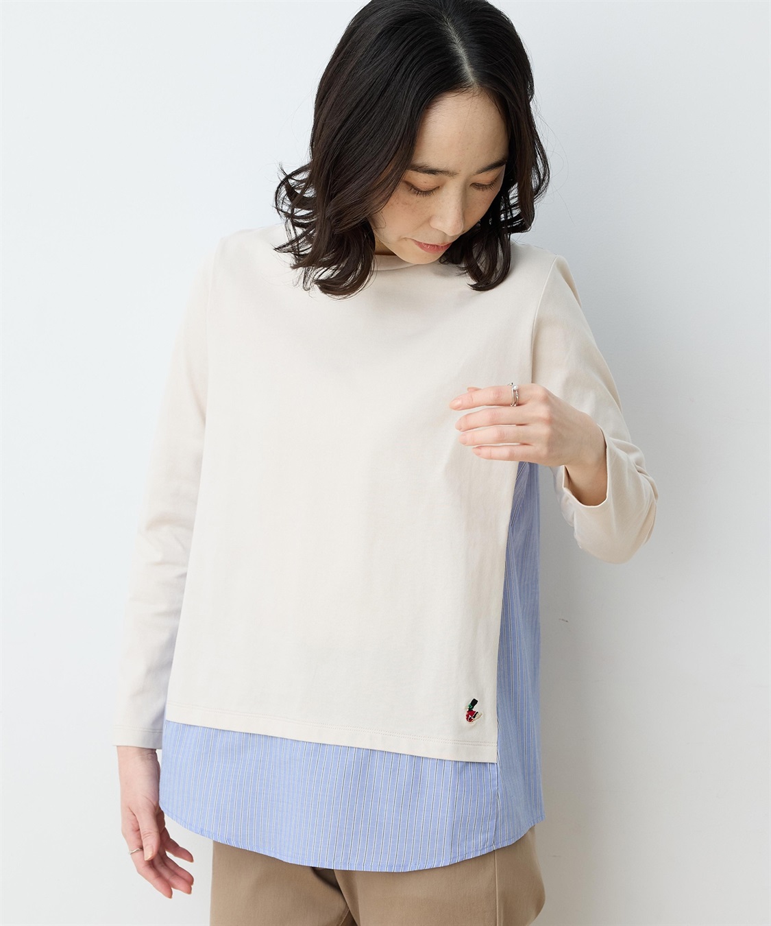 DECOY 【chiyoさんコラボ】ロンドンマーチストライプドッキングプルオーバー【オーガニックコットンブレンド】_sub_4