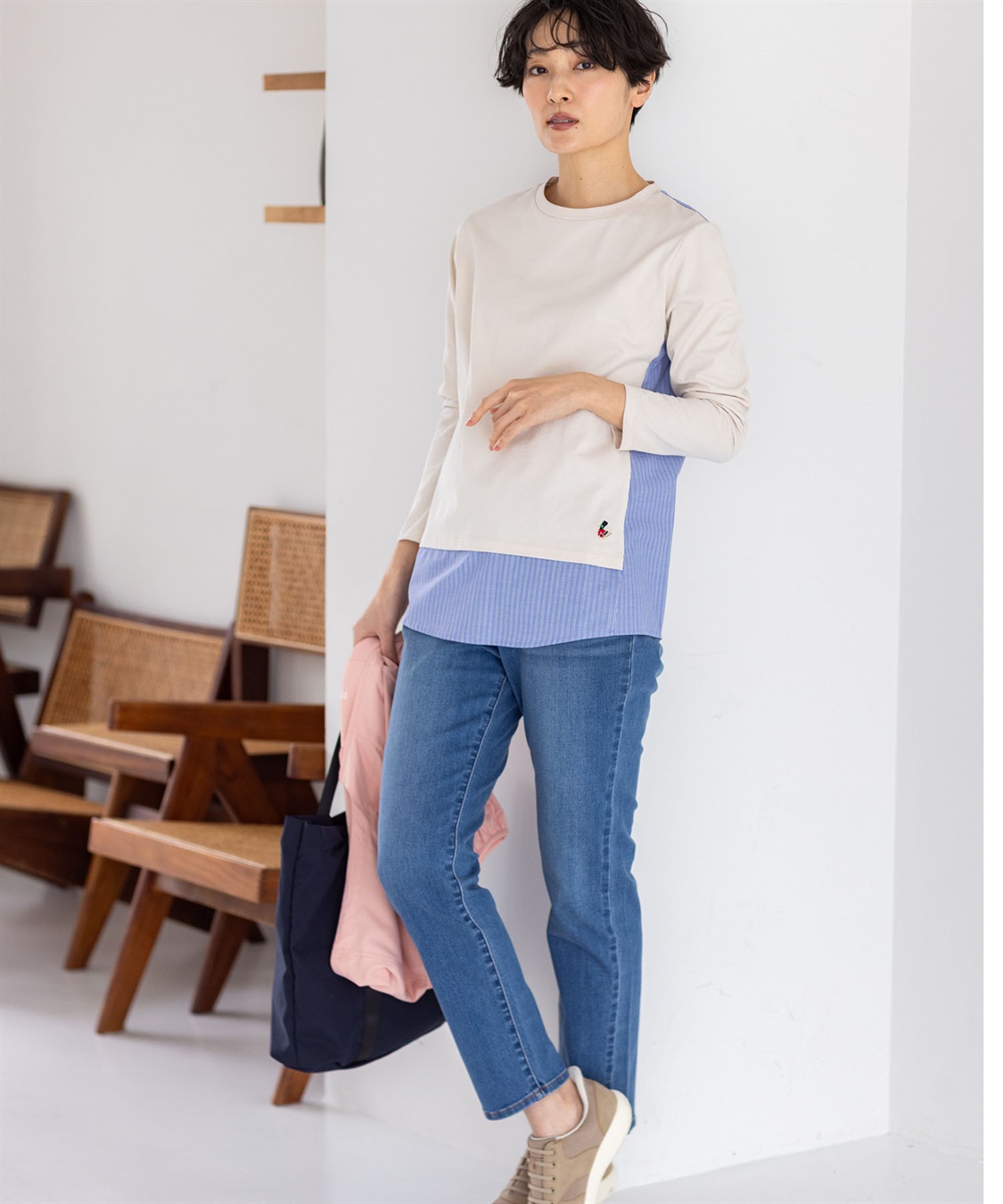 DECOY 【chiyoさんコラボ】ロンドンマーチストライプドッキングプルオーバー【オーガニックコットンブレンド】_sub_5