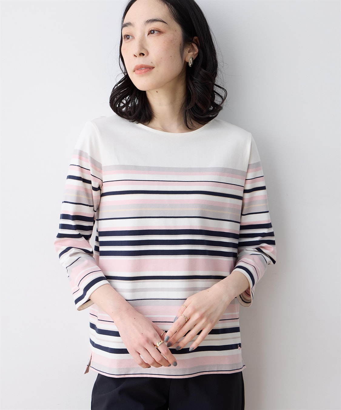 DECOY パネルボーダーＴシャツ【オーガニックコットンブレンド】_sub_1