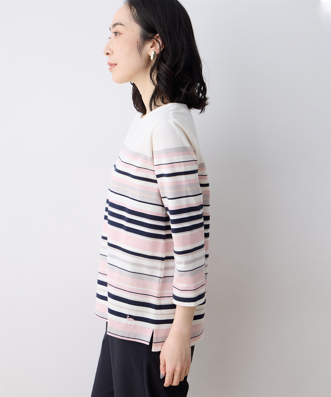 DECOY パネルボーダーＴシャツ【オーガニックコットンブレンド】_sub_2