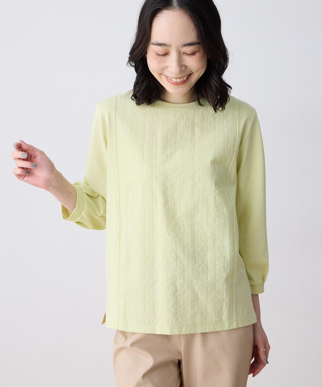 DECOY 刺しゅうレースドッキングプルオーバー_sub_1