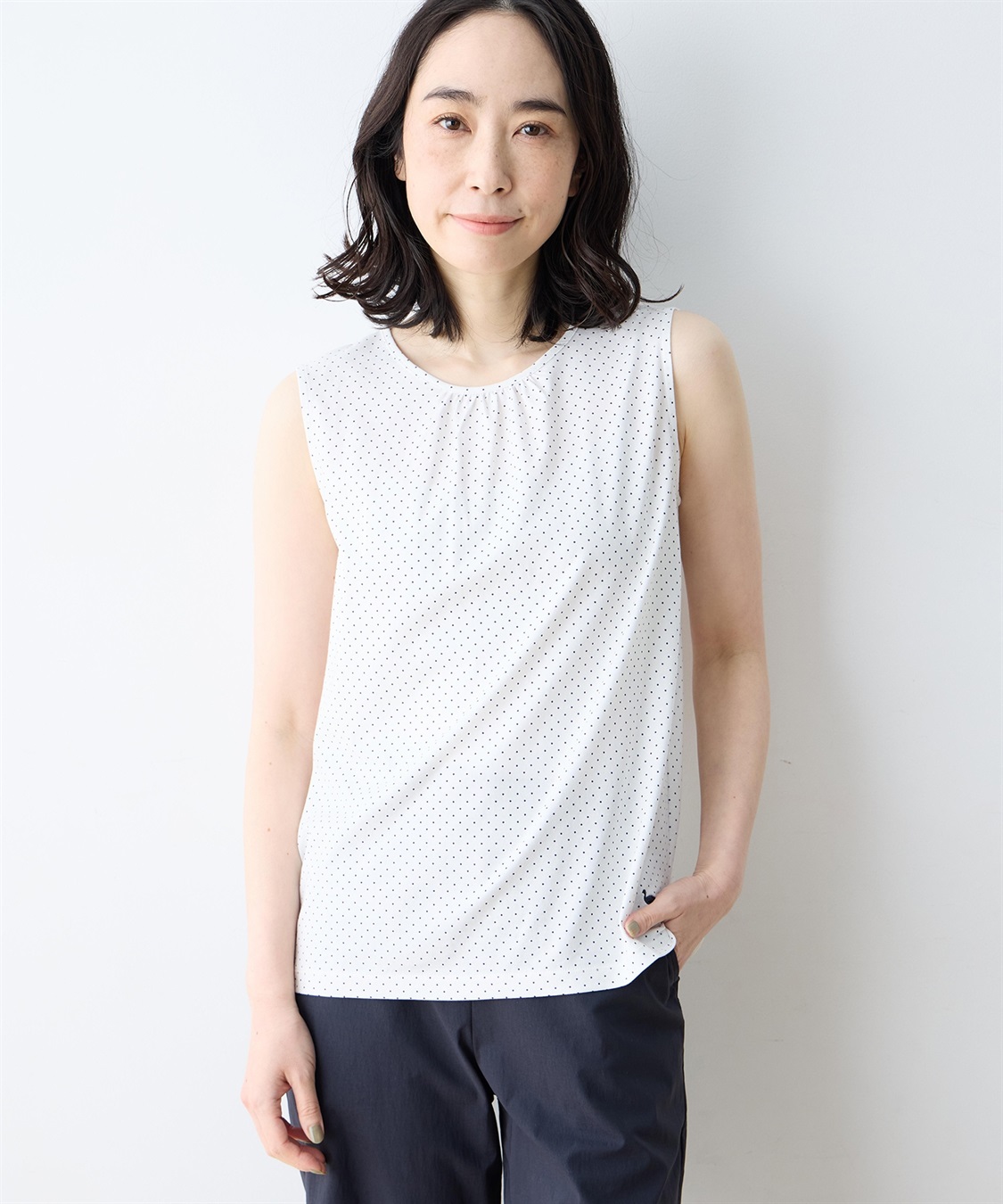 DECOY ボーダー・ドットタンクトップ【UVカット・接触冷感】【オーガニックコットン】_sub_7