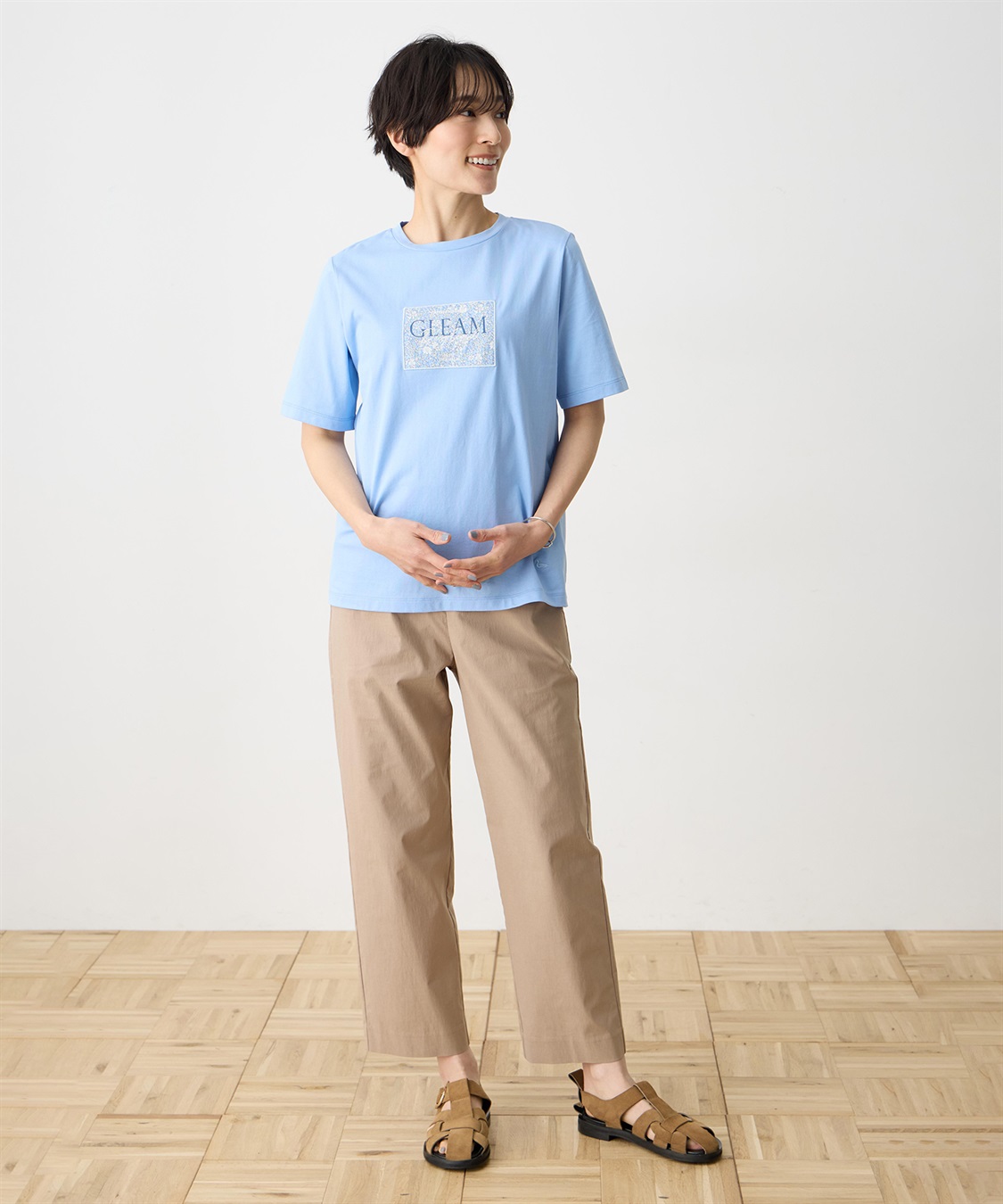 DECOY 【Liberty】リバティプリント半袖Tシャツ【UVカット・接触冷感・オーガニックコットンブレンド】_sub_5