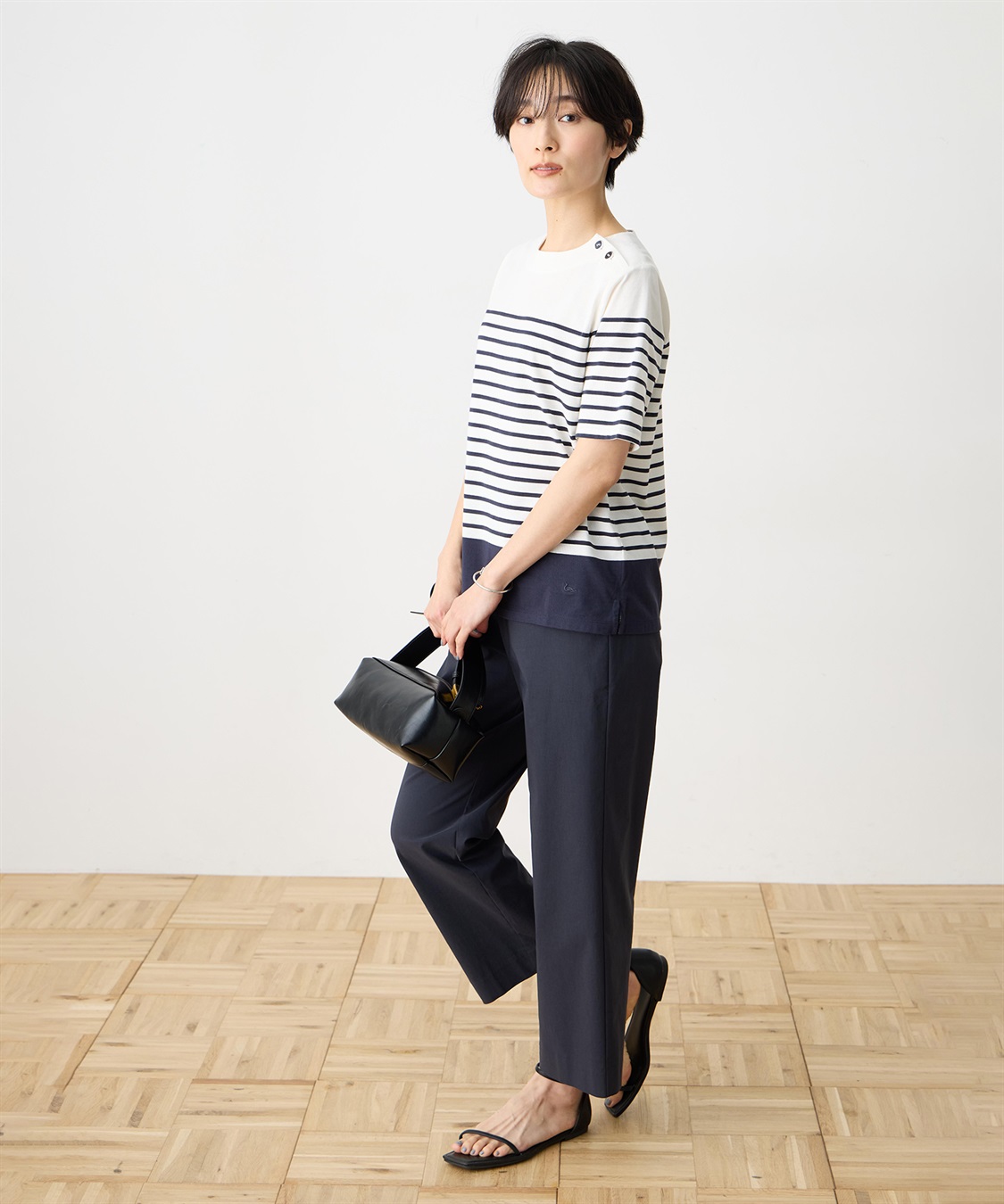 DECOY 【Liberty】リバティプリントパネルボーダープルオーバー【UVカット・接触冷感】【オーガニックコットン】_sub_4