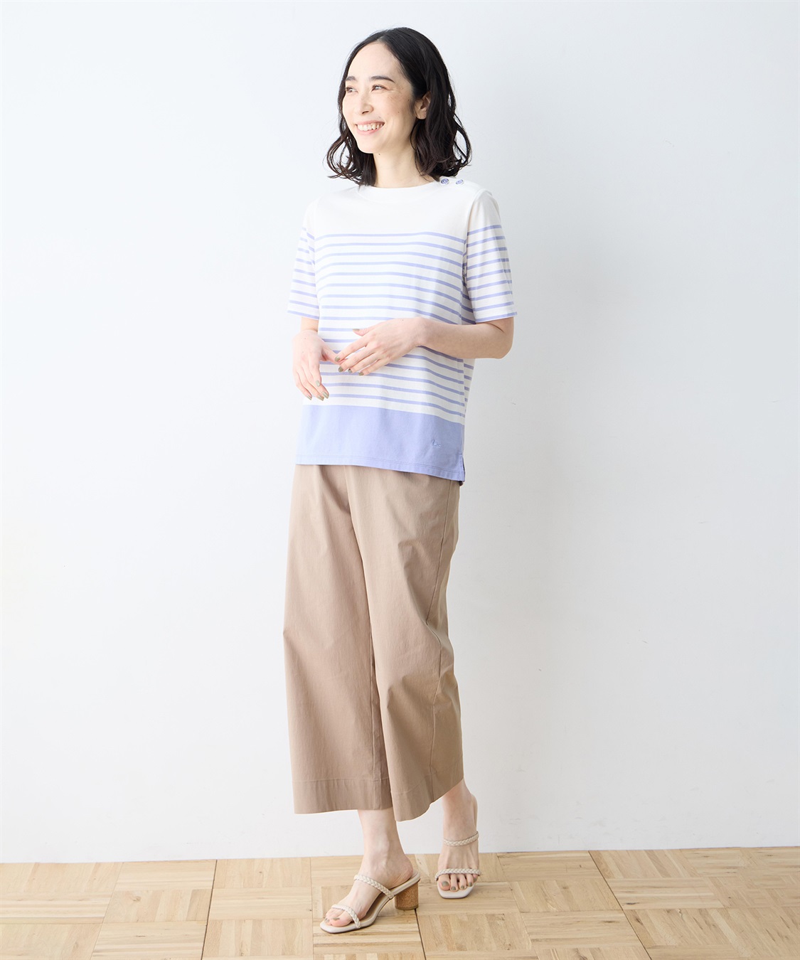 DECOY 【Liberty】リバティプリントパネルボーダープルオーバー【UVカット・接触冷感】【オーガニックコットン】_sub_7