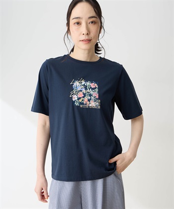 DECOY 【ひやさらコットン】フラワープリントTシャツ【綿100％・接触冷感・UVカット】_subthumb_5