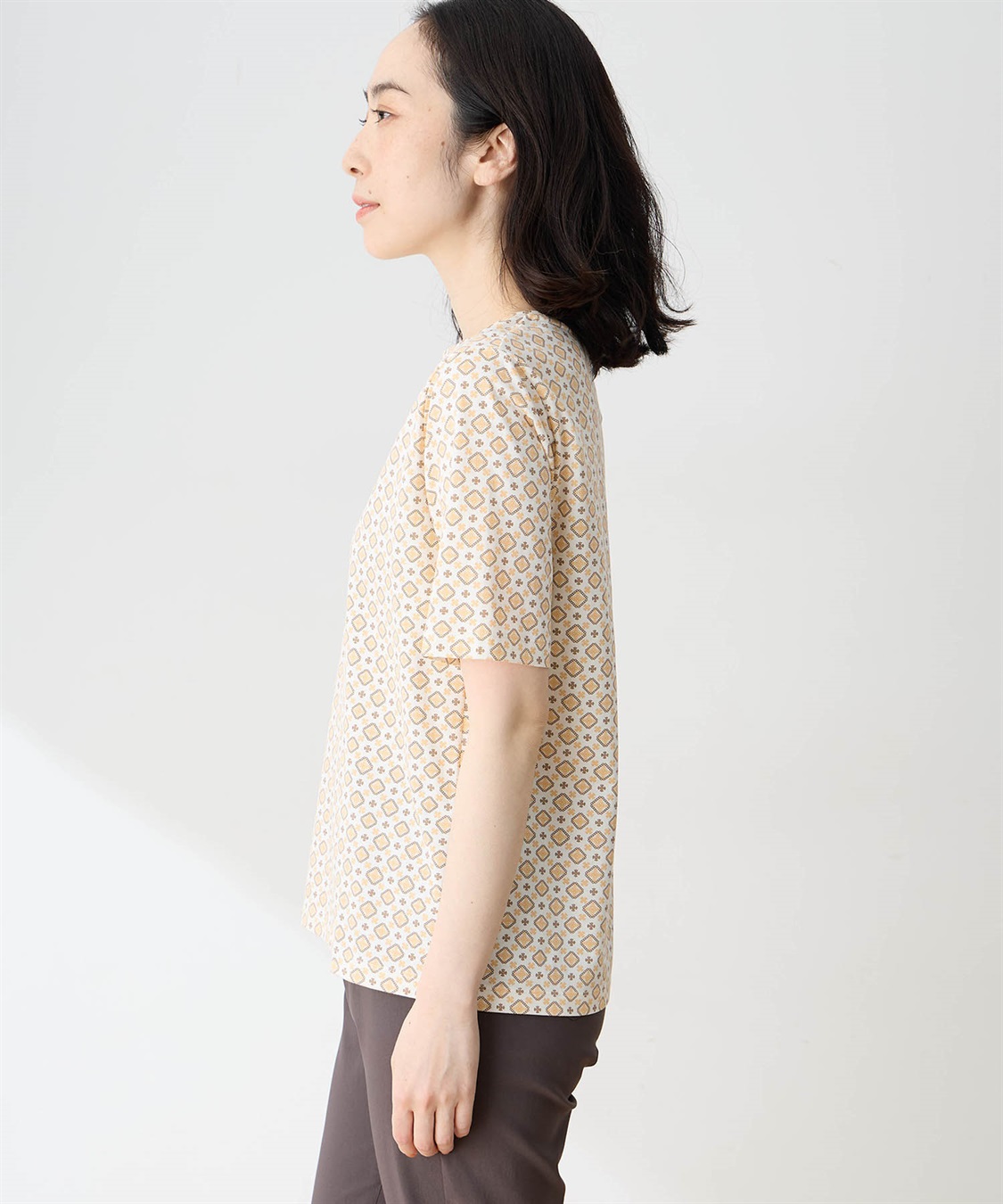 DECOY 【ひやさらコットン】小紋柄プリントTシャツ【綿100％・接触冷感・UVカット】_sub_3