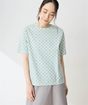 DECOY 【ひやさらコットン】小紋柄プリントTシャツ【綿100％・接触冷感・UVカット】_subthumb_6