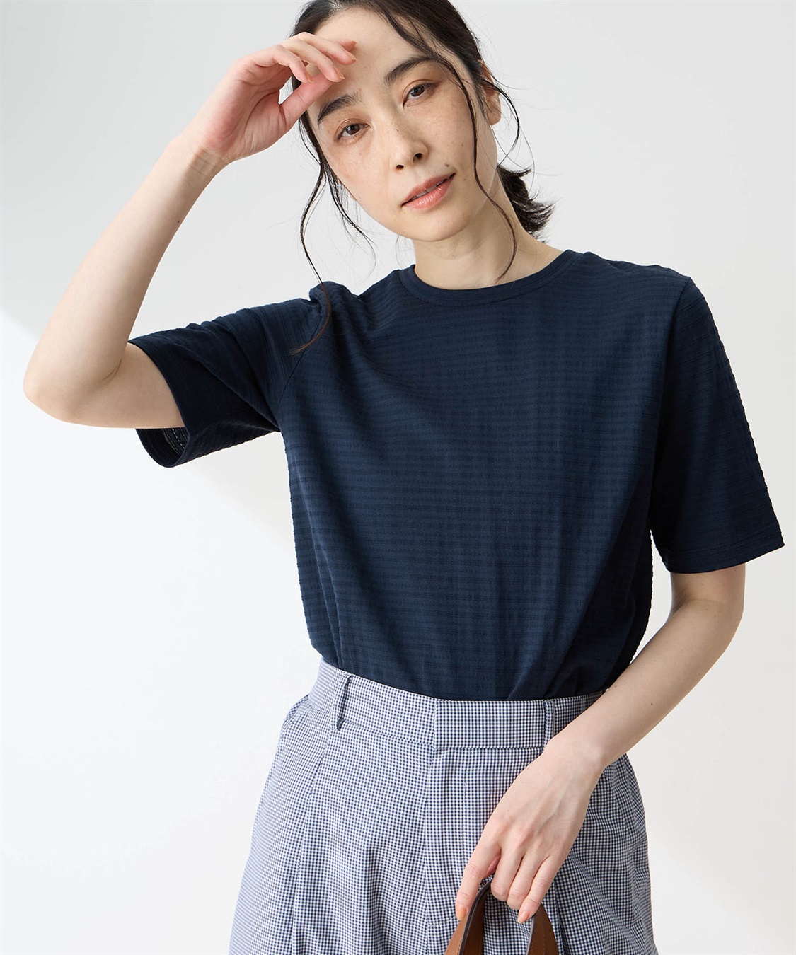 DECOY 【ひやさらコットン】ジャガードチュニックTシャツ【綿100％・接触冷感・UVカット】_sub_4