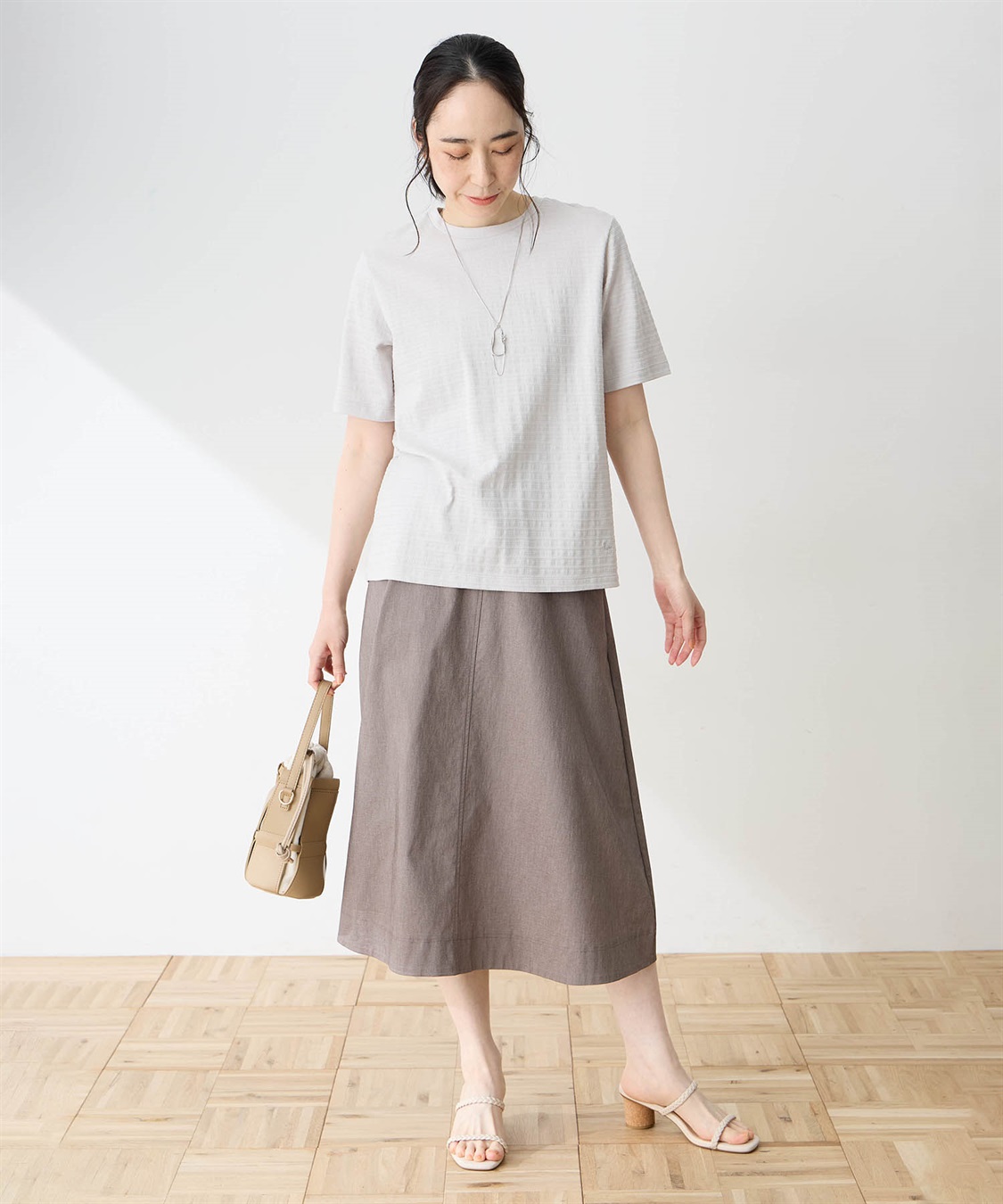 DECOY 【ひやさらコットン】ジャガードチュニックTシャツ【綿100％・接触冷感・UVカット】_sub_10