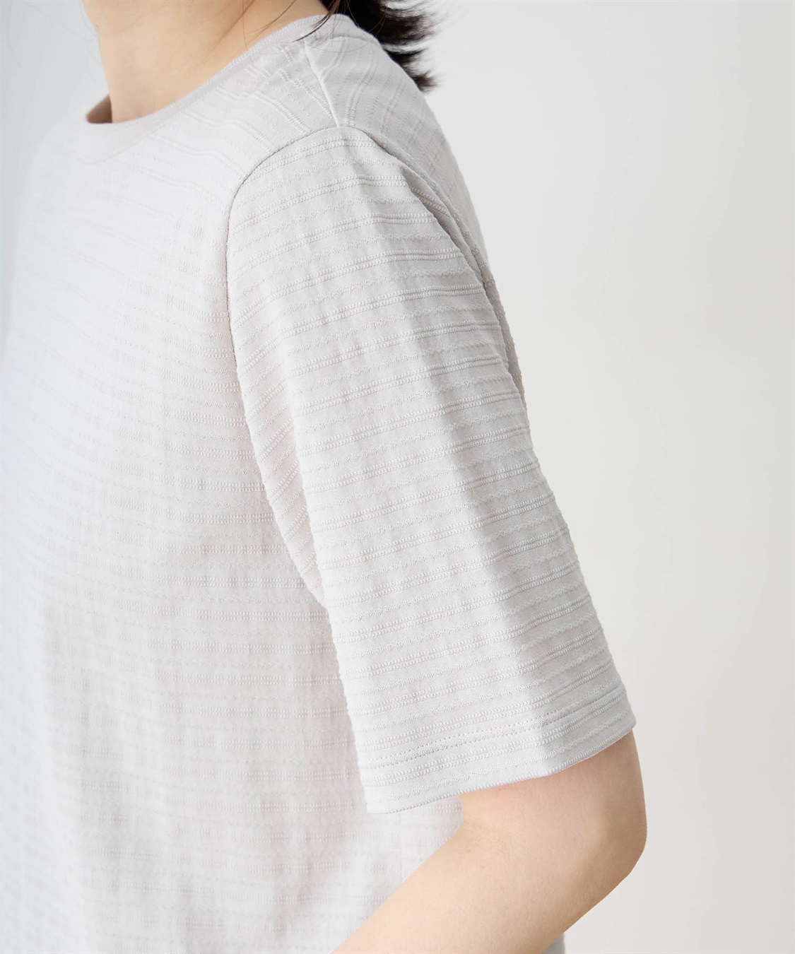 DECOY 【ひやさらコットン】ジャガードチュニックTシャツ【綿100％・接触冷感・UVカット】_sub_12