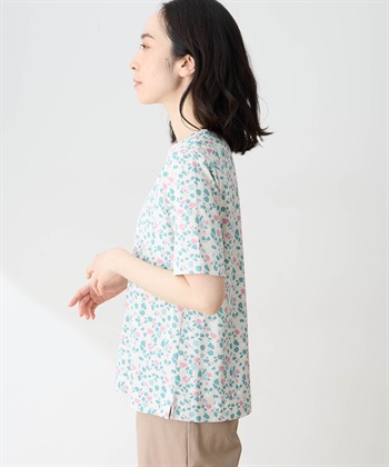 DECOY 【in Bloomコラボ】ひやさら総柄Tシャツ【冷感】【UVカット】【ひやさや・UVカット・オーガニックコットン】_subthumb_1