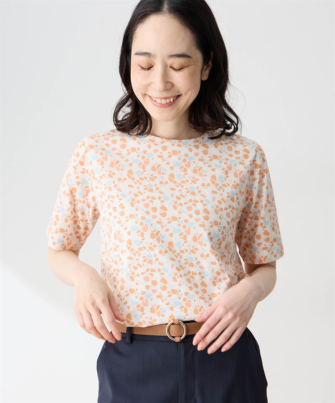 DECOY 【in Bloomコラボ】ひやさら総柄Tシャツ【冷感】【UVカット】【ひやさや・UVカット・オーガニックコットン】_sub_3