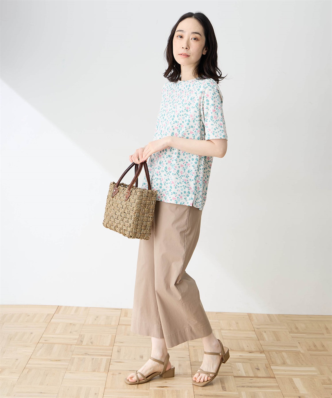 DECOY 【in Bloomコラボ】ひやさら総柄Tシャツ【冷感】【UVカット】【ひやさや・UVカット・オーガニックコットン】_sub_7