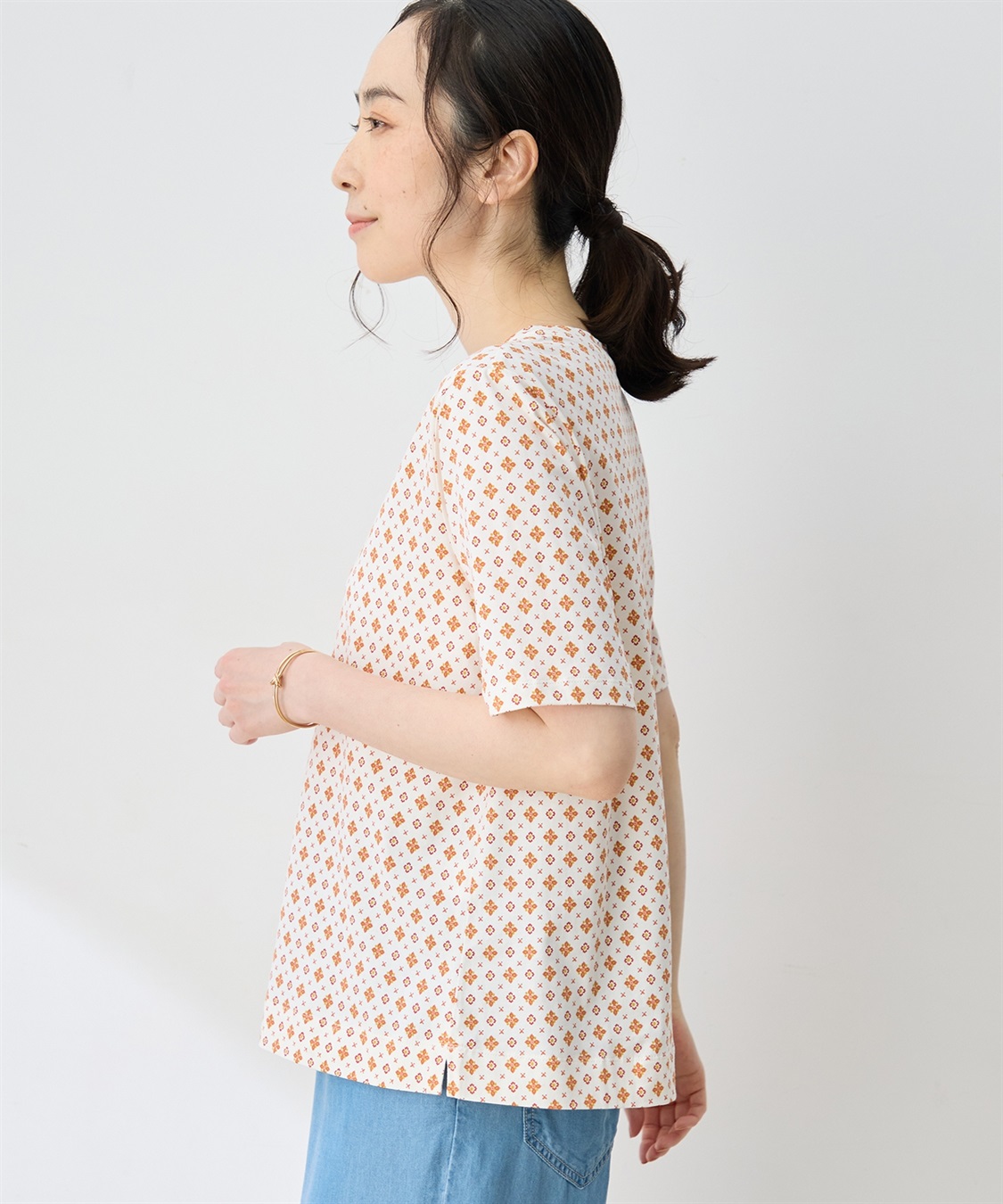 DECOY 【ひやさらコットン】総柄プリントTシャツ【綿100％・接触冷感・UVカット】_sub_1