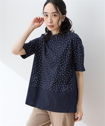 DECOY 【ひやさらコットン】ドットプリント5分袖Tシャツ【綿100％・接触冷感・UVカット】_subthumb_6