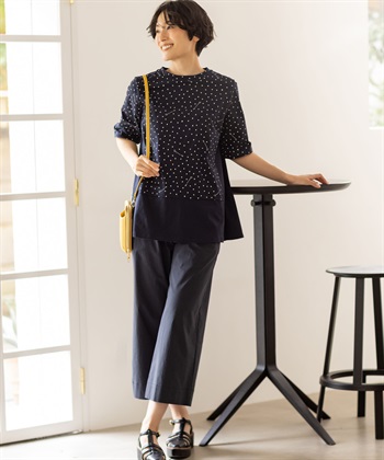 DECOY 【ひやさらコットン】ドットプリント5分袖Tシャツ【綿100％・接触冷感・UVカット】_subthumb_8